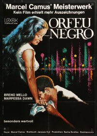 8c552 BLACK ORPHEUS German R1972 Marcel Camus' Orfeu Negro, best different art by Lutz Peltzer!