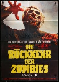 8c559 BURIAL GROUND German 1985 Le notti del terrore, gruesome image of zombie attacking!