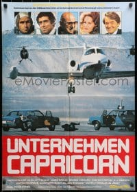 8c561 CAPRICORN ONE German 1978 Elliott Gould, O.J. Simpson, great image of helicopters chasing jet!