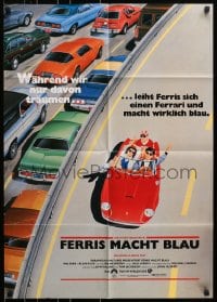 8c580 FERRIS BUELLER'S DAY OFF German 1986 John Hughes, different art of cast in Ferrari!