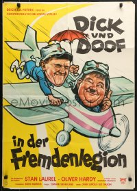 8c585 FLYING DEUCES German R1960s great wacky artwork of Stan Laurel & Oliver Hardy by Bonne!