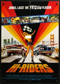 8c607 HI-RIDERS German 1977 Mel Ferrer, Stephen McNally, cool and sexy drag racing artwork!