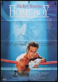 8c609 HOMEBOY German 1989 Debra Feuer, cool Salmon art of tough Mickey Rourke on the ropes!