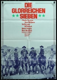 8c626 MAGNIFICENT SEVEN German R1974 Yul Brynner, Steve McQueen, John Sturges' 7 Samurai western!