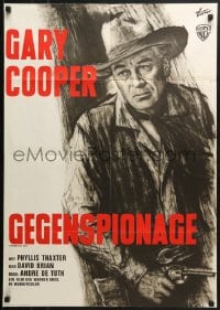 8c659 SPRINGFIELD RIFLE German R1960s cool close-up Rolf Goetze artwork of Gary Cooper with gun!