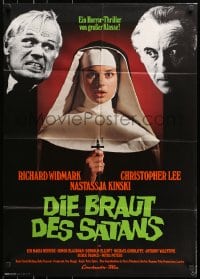 8c670 TO THE DEVIL A DAUGHTER German 1976 Widmark, Lee, Nastassja Kinski, green title design!