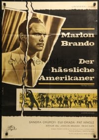 8c675 UGLY AMERICAN German 1963 different Klaus Ritters artwork of Marlon Brando over battle!