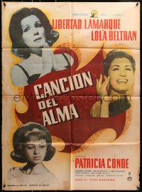 8c335 CANCION DEL ALMA Mexican poster 1964 Tito Davison, Libertad Lamarque and Lola Beltran!