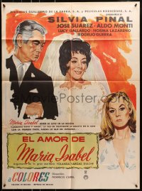 8c348 EL AMOR DE MARIA ISABEL Mexican poster 1970 gorgeous bride Silvia Pinal in the title role!