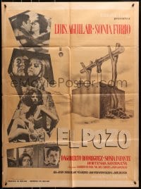 8c358 EL POZO Mexican poster 1965 Raul de Anda directed, Luis Aguilar, great art and design!