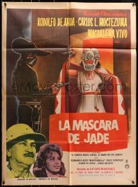 8c378 LA MASCARA DE JADE Mexican poster 1963 completely different art of The Jade Mask!