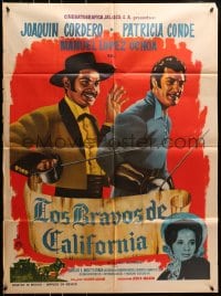 8c389 LOS BRAVOS DE CALIFORNIA Mexican poster 1963 Jesus Marin, Joaquin Cordero, the brave people!