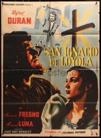 8c393 LOYOLA THE SOLDIER SAINT Mexican poster 1952 art of Ricardo Acero, drama, romance, adventure!