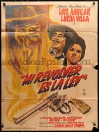 8c399 MI REVOLVER ES LA LEY Mexican poster 1965 Zacarias Urquiza, Luis Aguilar's gun is the law!