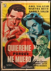 8c413 QUIEREME PORQUE ME MUERO Mexican poster 1953 art of top stars, Love Me For Who I Am!