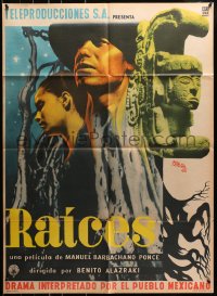 8c414 RAICES Mexican poster 1955 Latin American classic, cool artwork by Josep Renau!