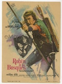 8c053 ADVENTURES OF ROBIN HOOD Spanish herald R1964 great MCP art of Errol Flynn as Robin Hood!