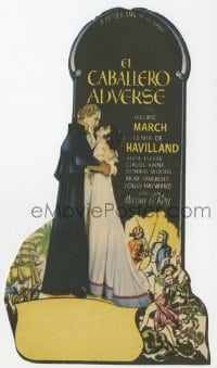 8c060 ANTHONY ADVERSE die-cut Spanish herald 1947 art of Fredric March & Olivia de Havilland!