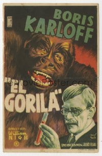 8c061 APE Spanish herald 1945 great different Jose Maria art of Boris Karloff & wacky gorilla!