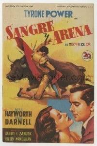 8c071 BLOOD & SAND Spanish herald 1949 Tyrone Power, Rita Hayworth, different Soligo matador art!
