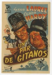 8c074 BOHEMIAN GIRL Spanish herald R1940s different Moscardo art of Stan Laurel & Oliver Hardy!
