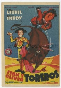 8c079 BULLFIGHTERS Spanish herald 1948 different art of Stan Laurel & Oliver Hardy by Soligo!