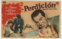 8c114 DOUBLE INDEMNITY Spanish herald 1947 Billy Wilder, Barbara Stanwyck, MacMurray, different!