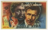 8c115 DOUBLE LIFE Spanish herald 1948 film noir, completely different art of Ronald Colman!