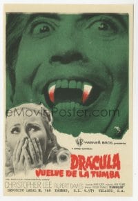 8c118 DRACULA HAS RISEN FROM THE GRAVE Spanish herald 1972 MCP art of vampire Christopher Lee!