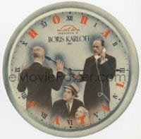 8c124 FATAL HOUR die-cut Spanish herald 1943 Boris Karloff as Mr. Wong, cool different clock design!