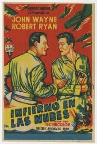 8c129 FLYING LEATHERNECKS Spanish herald 1953 Lloan art of John Wayne & Robert Ryan, Howard Hughes