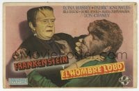 8c131 FRANKENSTEIN MEETS THE WOLF MAN Spanish herald 1946 best c/u of Bela Lugosi & Lon Chaney Jr.!