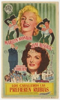 8c138 GENTLEMEN PREFER BLONDES Spanish herald 1955 sexy Marilyn Monroe & Jane Russell, different!