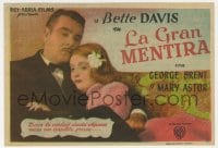 8c145 GREAT LIE Spanish herald 1947 different romantic close up of Bette Davis & George Brent!