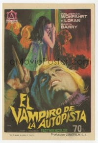 8c156 HORRIBLE SEXY VAMPIRE Spanish herald 1972 El Vampiro de la Autopista, different Jano art!