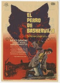 8c158 HOUND OF THE BASKERVILLES Spanish herald 1960 Cushing as Sherlock Holmes, different MCP art!