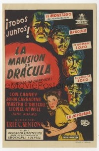 8c159 HOUSE OF DRACULA Spanish herald 1948 great art of classic monsters, Dracula & Frankenstein!