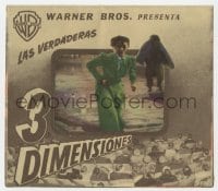 8c161 HOUSE OF WAX 3D Spanish herald 1953 3-D, cool die-cut cover to create great 3D effect!