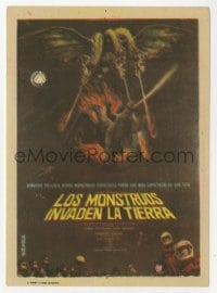 8c165 INVASION OF ASTRO-MONSTER Spanish herald 1968 Toho, cool different art of battling monsters!