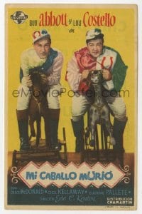 8c168 IT AIN'T HAY Spanish herald 1946 Bud Abbott & Lou Costello as jockeys on hobby horses!