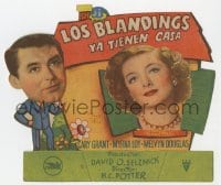 8c198 MR. BLANDINGS BUILDS HIS DREAM HOUSE die-cut Spanish herald 1949 Cary Grant, Myrna Loy, cool!