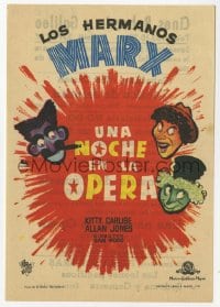 8c209 NIGHT AT THE OPERA Spanish herald R1960s great art of Marx Brothers Groucho, Chico & Harpo!