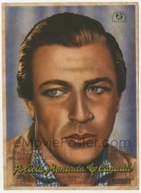 8c211 NORTH WEST MOUNTED POLICE Spanish herald 1945 Cecil B. DeMille, portrait of Gary Cooper!