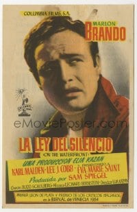 8c215 ON THE WATERFRONT Spanish herald 1955 directed by Elia Kazan, classic image of Marlon Brando!