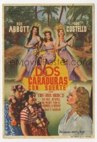 8c223 PARDON MY SARONG Spanish herald 1945 great different image of Abbott & Costello w/sexy girls!