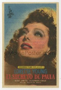 8c226 PAULA Spanish herald 1953 pretty Loretta Young had only gone half-way to love before!