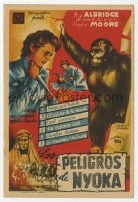8c227 PERILS OF NYOKA Spanish herald 1942 Republic serial, different art of Kay Aldridge & ape!