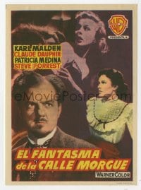 8c231 PHANTOM OF THE RUE MORGUE Spanish herald 1954 Karl Malden, Patricia Medina, different image!