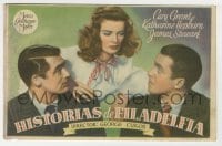 8c233 PHILADELPHIA STORY Spanish herald 1944 Katharine Hepburn, Cary Grant, James Stewart, different