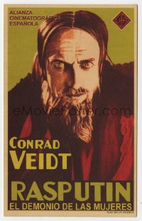 8c240 RASPUTIN DEMON WITH WOMEN Spanish herald 1933 different art of Conrad Veidt as the Mad Monk!